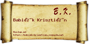 Babiák Krisztián névjegykártya