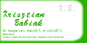 krisztian babiak business card